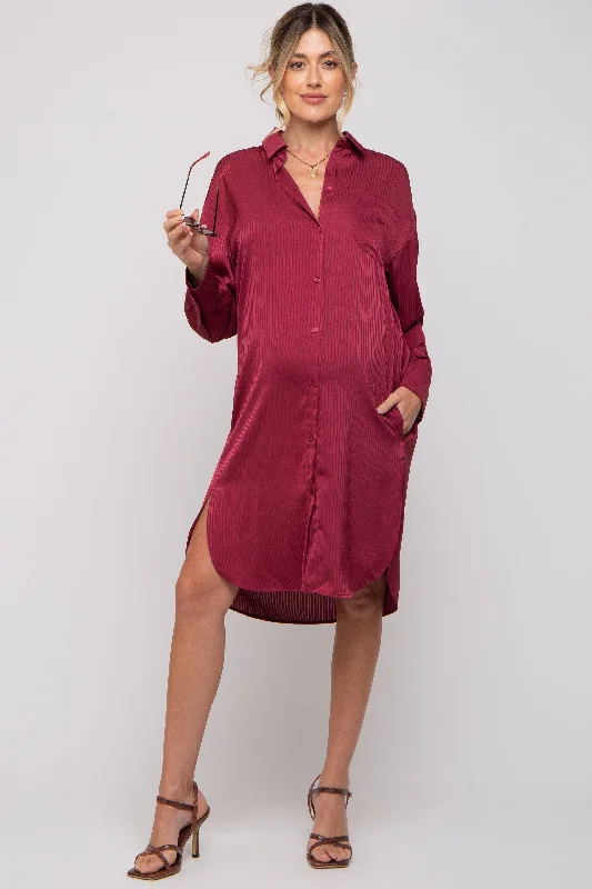 plus size women nursing braRed Striped Maternity Shirt Dress