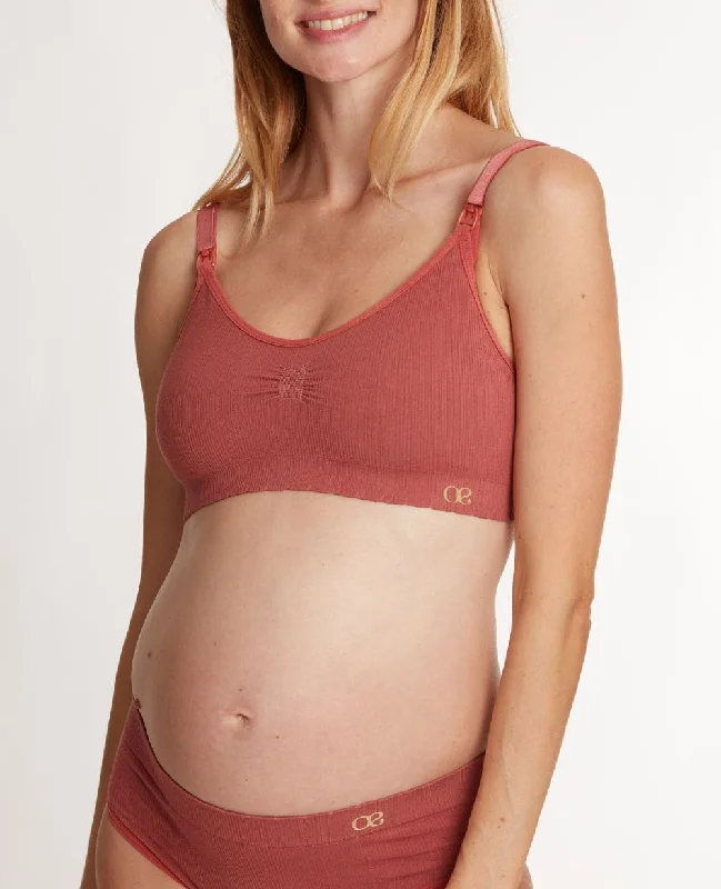 breathable fabric women nursing braSeamless maternity and nursing bra Zoé terracotta breathable fabric women nursing braSeamless maternity and nursing bra Zoé terracotta
