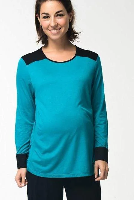 best - selling women nursing braMaggie Contrast Maternity Top Teal