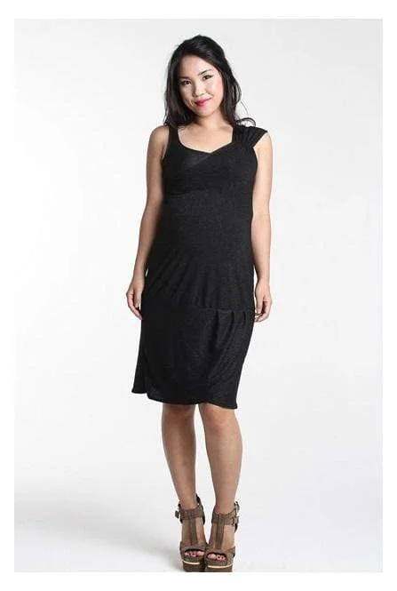 moisture wicking women nursing braGinette Toga Dress Black