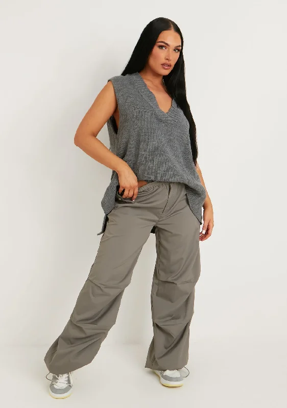 cashmere blend women cardigan for a luxurious feelCassey Charcoal Knitted Vest Top