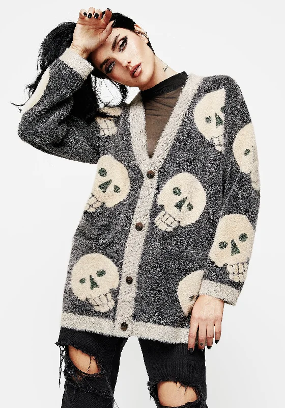 cable knit women cardigan with intricate patternsCrania Fluffy Knit Cardigan
