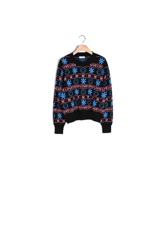 organic cotton women cardigan for an eco - friendly choicePull jacquard Smiley©