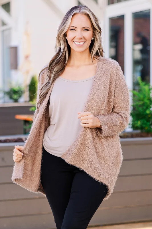 Heart So Big Cardigan, Taupe