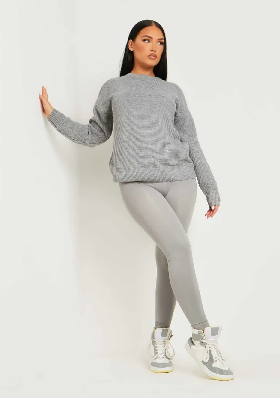 v neck women cardigan to elongate the necklineKara Grey Ribbed Loose Fit Knitted Crew Neck Jumper v neck women cardigan to elongate the necklineKara Grey Ribbed Loose Fit Knitted Crew Neck Jumper