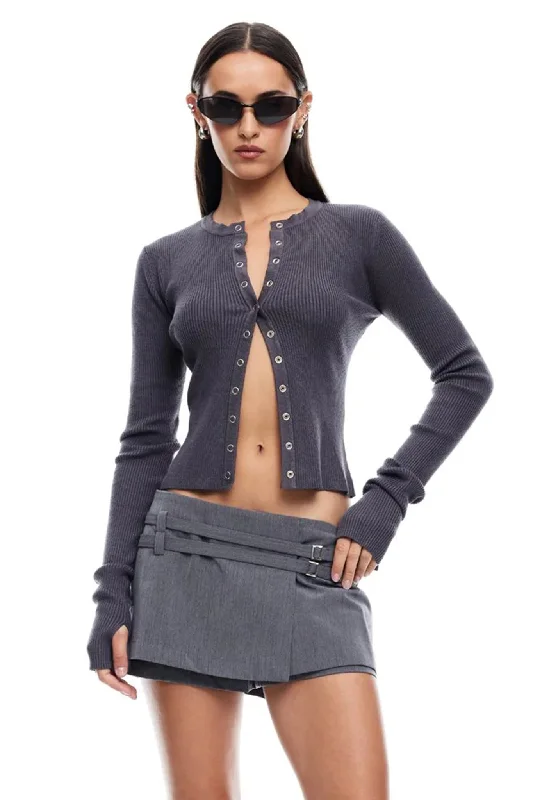 oversized women cardigan for a trendy and cozy lookLIONESS Ivy League Top Charcoal