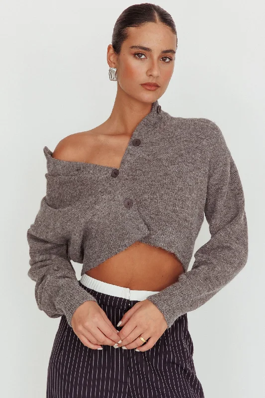 organic cotton women cardigan for an eco - friendly choiceNetherlands Drop Shoulder Crop Cardigan Grey organic cotton women cardigan for an eco - friendly choiceNetherlands Drop Shoulder Crop Cardigan Grey