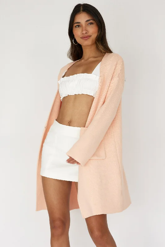 oversized women cardigan for a trendy and cozy lookOn Point Pocket Cardigan Pink