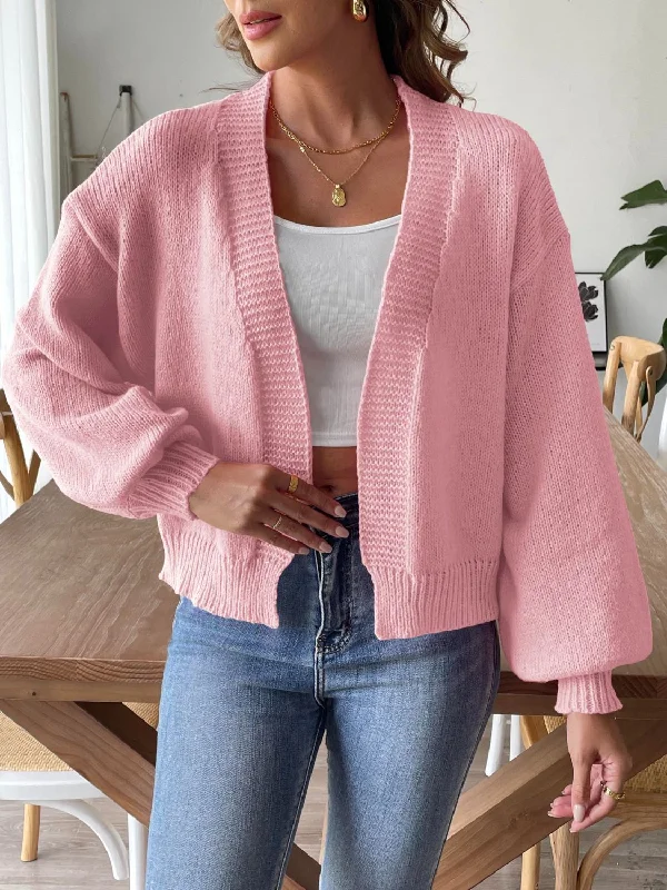 floral print women cardigan for a feminine touchOpen Front Long Sleeve Cardigan