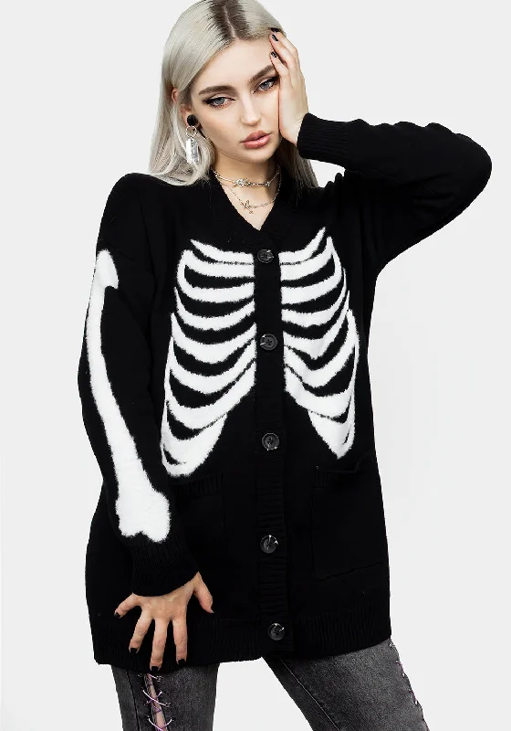 open front women cardigan for easy stylingSkeletus Oversized Cardigan