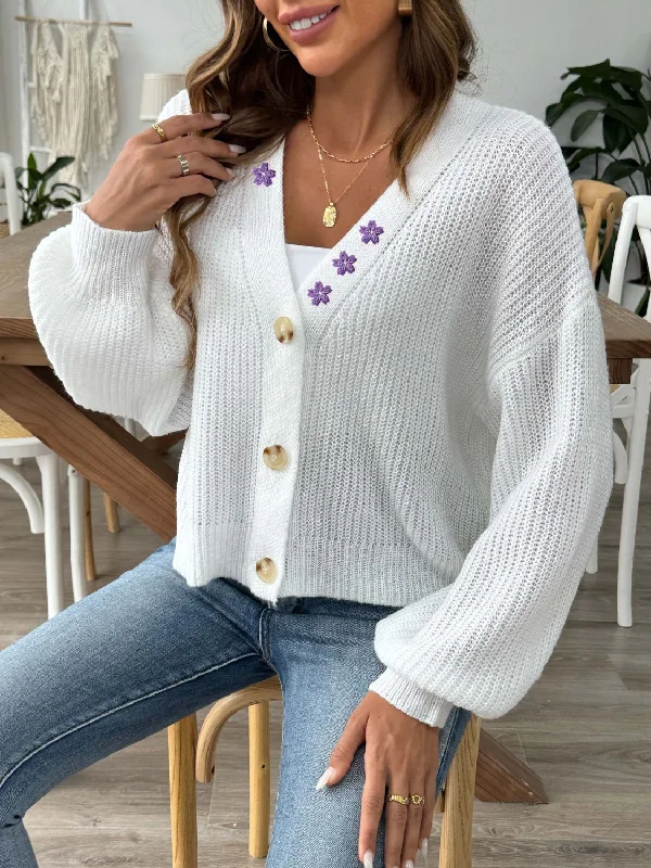 maternity women cardigan for expecting momsV-Neck Button Up Long Sleeve Cardigan