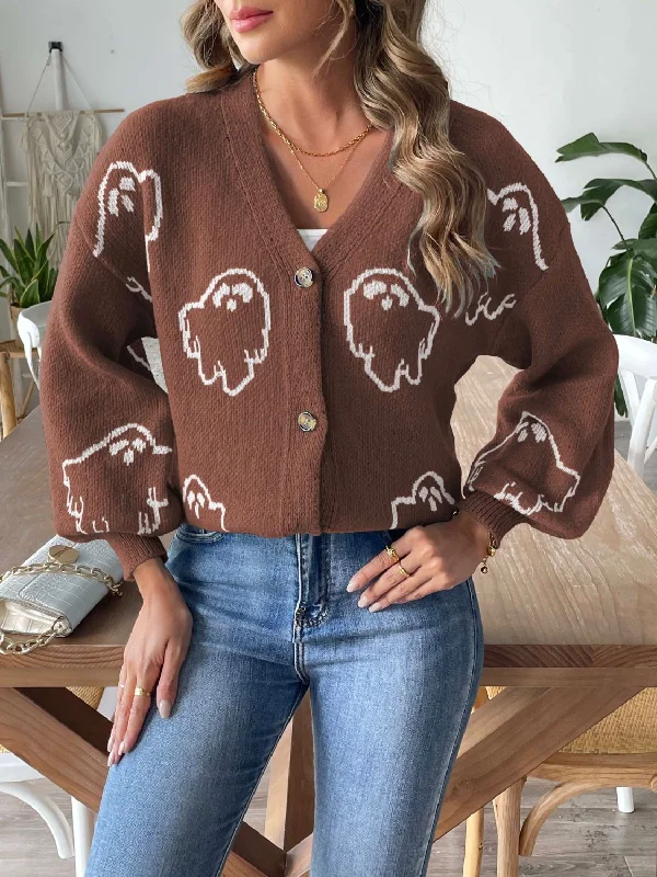 color block women cardigan with bold huesV-Neck Dropped Shoulder Cardigan