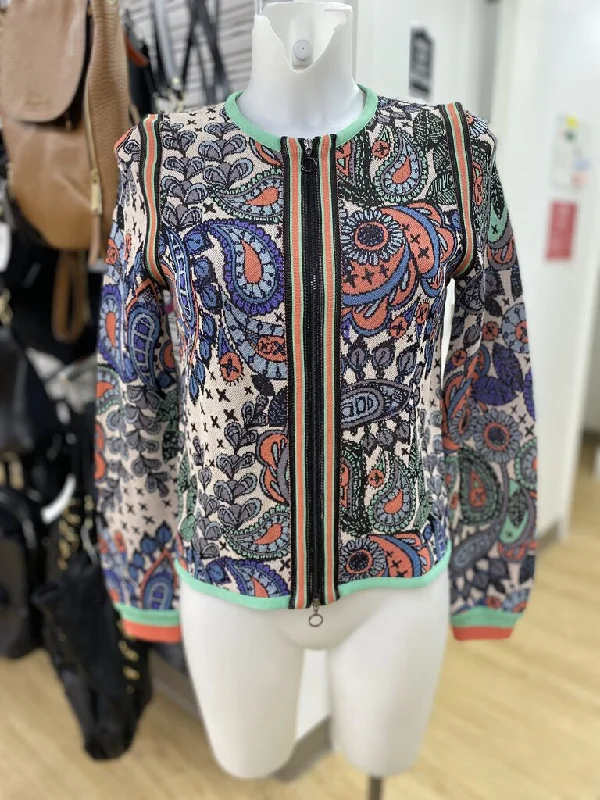 Women's Sequined Trimmed Sweater in Gold for a Glamorous Party LookAldomartins zip up cardi 4 Women's Sequined Trimmed Sweater in Gold for a Glamorous Party LookAldomartins zip up cardi 4