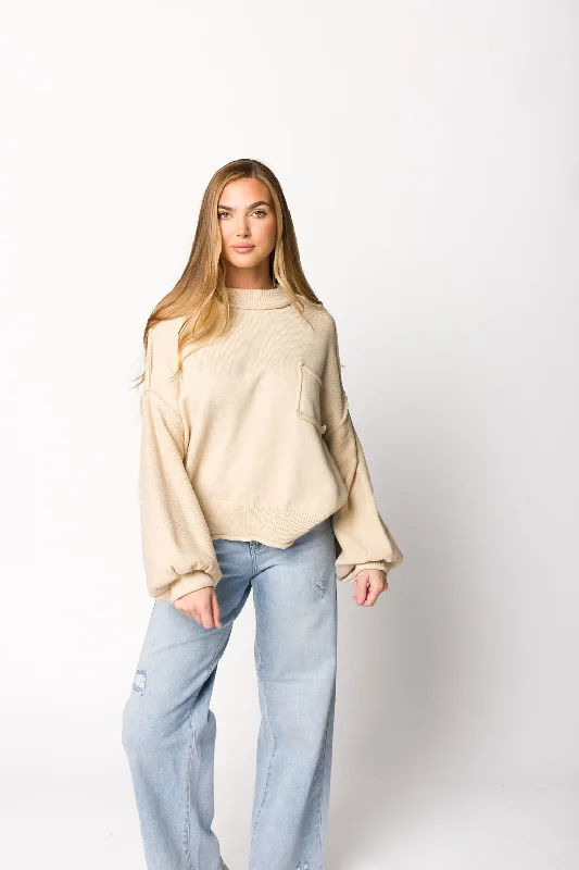 Plus Size Women's Open - Front Cardigan Sweater in Burgundy with Buttons for a Stylish LayerKaylee Balloon Sleeve Sweater in Pale Oak Plus Size Women's Open - Front Cardigan Sweater in Burgundy with Buttons for a Stylish LayerKaylee Balloon Sleeve Sweater in Pale Oak