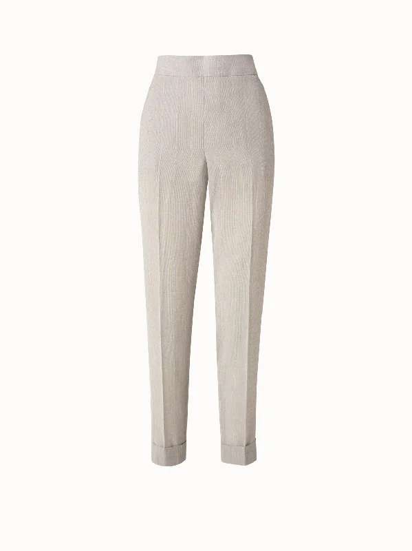 Flare Leg Women's Satin Trousers for a Glamorous Night OutTapered Viscose Crêpe Microstripe Pants Flare Leg Women's Satin Trousers for a Glamorous Night OutTapered Viscose Crêpe Microstripe Pants