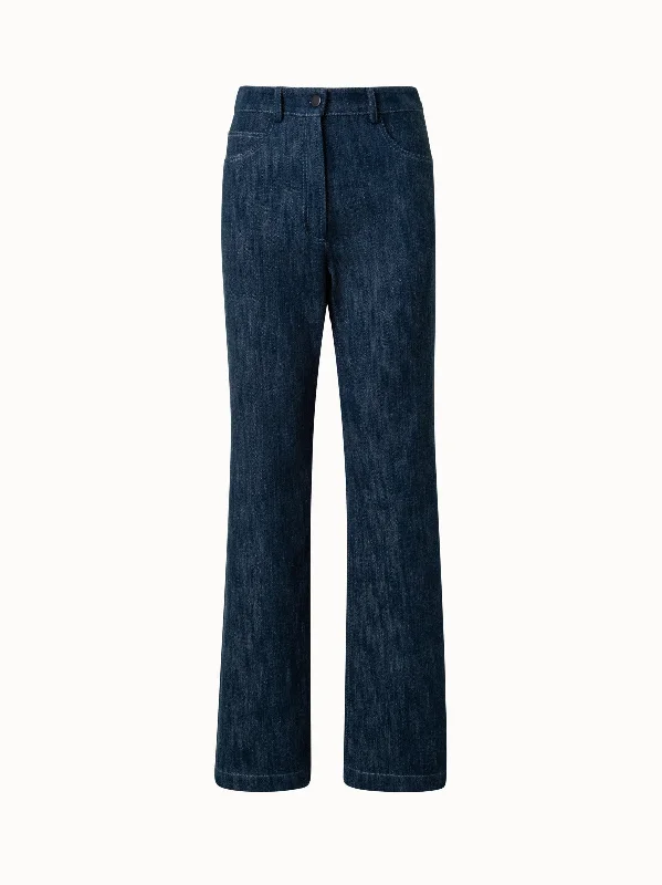 Plus Size Women's Pleated Front Dress Pants for Office WearCotton Denim Straight Leg Pants Plus Size Women's Pleated Front Dress Pants for Office WearCotton Denim Straight Leg Pants