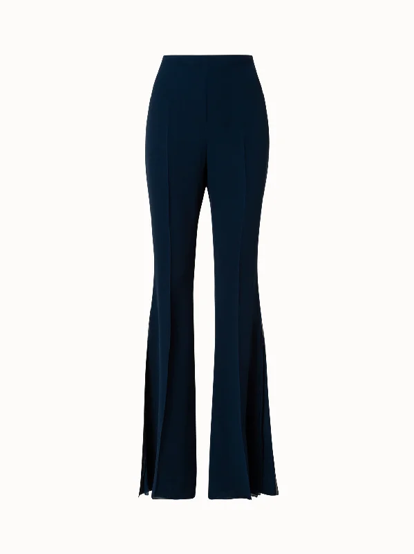 Ankle - Length Women's Printed Joggers for TravelingDouble-Layer Silk Georgette Bootcut Pants with Slits Ankle - Length Women's Printed Joggers for TravelingDouble-Layer Silk Georgette Bootcut Pants with Slits