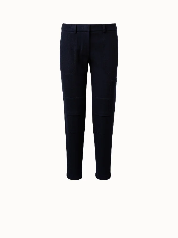 Cropped Women's Corduroy Pants in Autumn ColorsFelted Wool Jersey Tapered Cargo Pants
