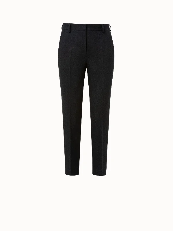 Bell - Bottom Style Women's Denim Pants with Embroidered DetailsTapered Wool Stretch Flannel Pants Bell - Bottom Style Women's Denim Pants with Embroidered DetailsTapered Wool Stretch Flannel Pants