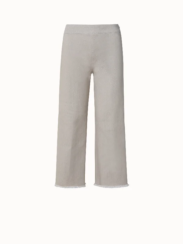 Cropped Women's Corduroy Pants in Autumn ColorsCropped Denim Pants with Fringed Hem Cropped Women's Corduroy Pants in Autumn ColorsCropped Denim Pants with Fringed Hem
