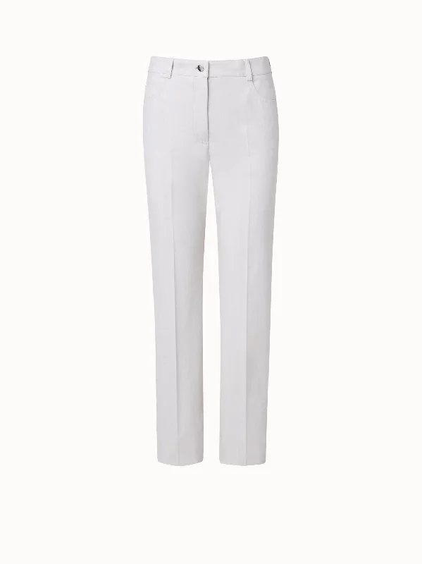 Plus Size Women's Drawstring - Waist Loungewear Pants in Soft FabricsStretch Denim Straight Leg Pants