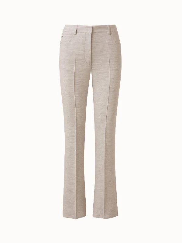 Palazzo Style Women's Printed Trousers in Bohemian PatternsPebble Crêpe Bootcut Pants Palazzo Style Women's Printed Trousers in Bohemian PatternsPebble Crêpe Bootcut Pants