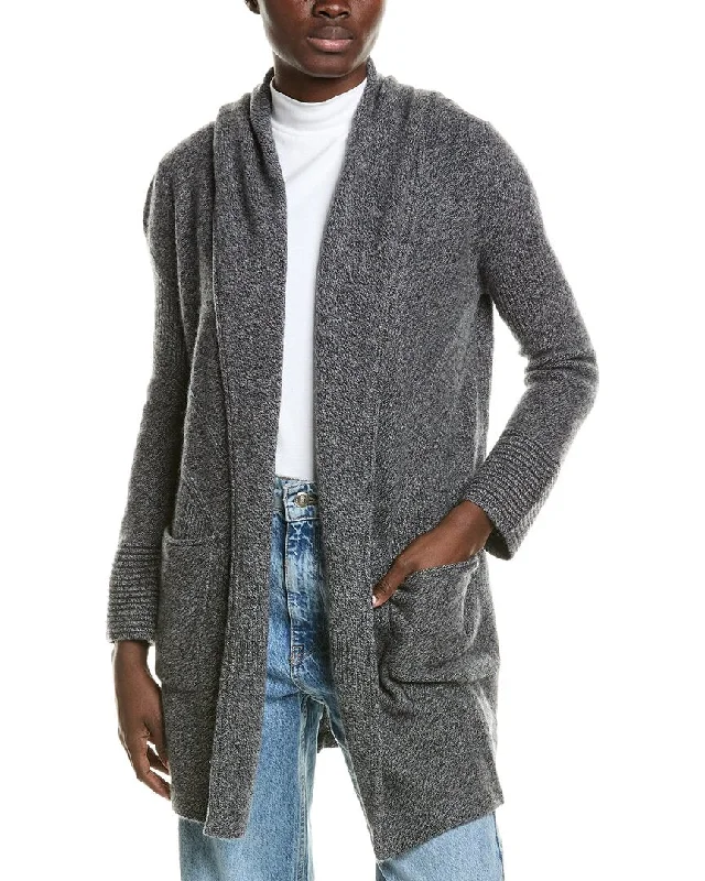 Women's Cable - Knit Sweater Dress in Brown for a Stylish and Comfortable One - Piece OptionQUINN Hooded Cashmere Coatigan Women's Cable - Knit Sweater Dress in Brown for a Stylish and Comfortable One - Piece OptionQUINN Hooded Cashmere Coatigan