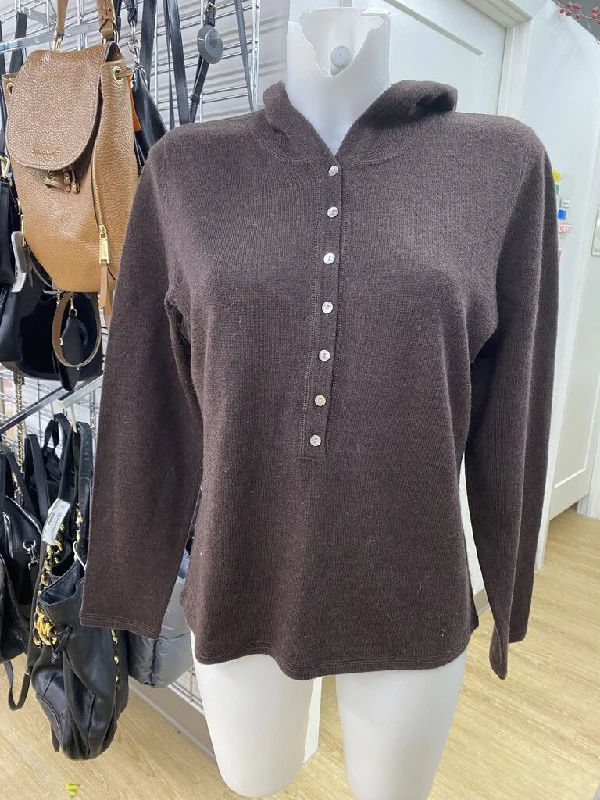 Plus Size Women's Open - Front Cardigan Sweater in Burgundy with Buttons for a Stylish LayerSarah Pacini merino wool sweater M Plus Size Women's Open - Front Cardigan Sweater in Burgundy with Buttons for a Stylish LayerSarah Pacini merino wool sweater M