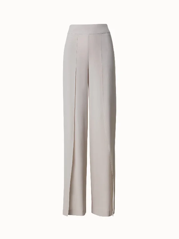 Plus Size Women's Elastic - Waist Culottes in Earth TonesSilk Georgette Wide Leg Pants Plus Size Women's Elastic - Waist Culottes in Earth TonesSilk Georgette Wide Leg Pants