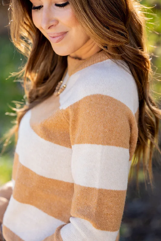 Women's Cable - Knit Sweater Dress in Brown for a Stylish and Comfortable One - Piece OptionSimple Thick Striped Sweater Women's Cable - Knit Sweater Dress in Brown for a Stylish and Comfortable One - Piece OptionSimple Thick Striped Sweater