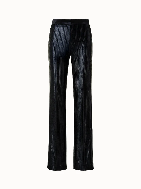 Plus Size Women's Patchwork - Design Jeans for a Unique AppearanceStriped Techno Embroidery Straight Leg Pants Plus Size Women's Patchwork - Design Jeans for a Unique AppearanceStriped Techno Embroidery Straight Leg Pants
