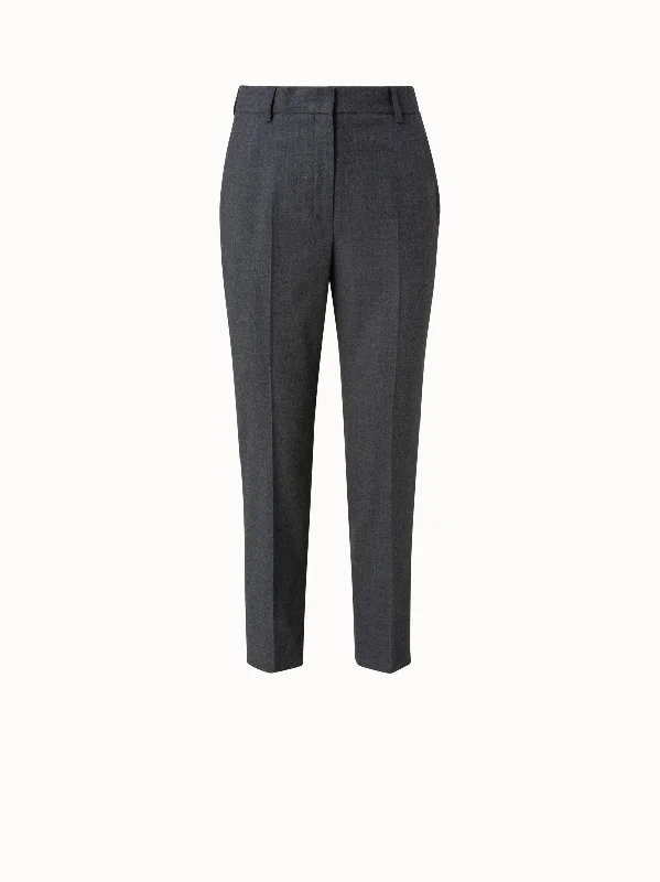 Cropped Women's Corduroy Pants in Autumn ColorsTapered Wool Stretch Flannel Pants