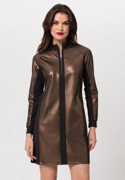 Women's Ribbed Bodycon Sweater in Red for a Sexy and Figure - Hugging LookTuzzi Metallic Bronze Long Sleeved Dress Women's Ribbed Bodycon Sweater in Red for a Sexy and Figure - Hugging LookTuzzi Metallic Bronze Long Sleeved Dress