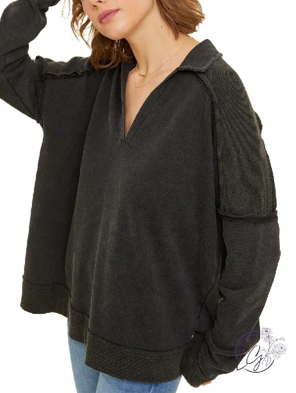 Plus Size Women's Button - Down Sweater in Mustard Yellow for a Pop of ColorVintage Washed French Terry Tee Plus Size Women's Button - Down Sweater in Mustard Yellow for a Pop of ColorVintage Washed French Terry Tee