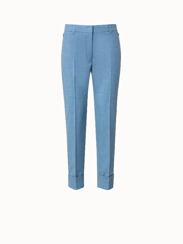Plus Size Women's Patchwork - Design Jeans for a Unique AppearanceWool Stretch Flannel Cropped Tapered Pants Plus Size Women's Patchwork - Design Jeans for a Unique AppearanceWool Stretch Flannel Cropped Tapered Pants