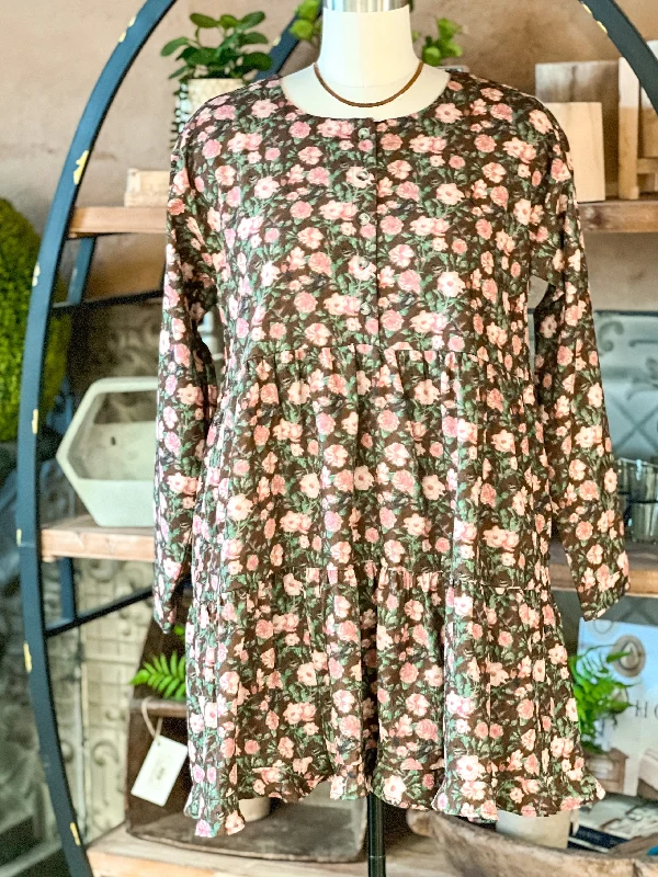 CHERRY CHOCO CORD DRESS