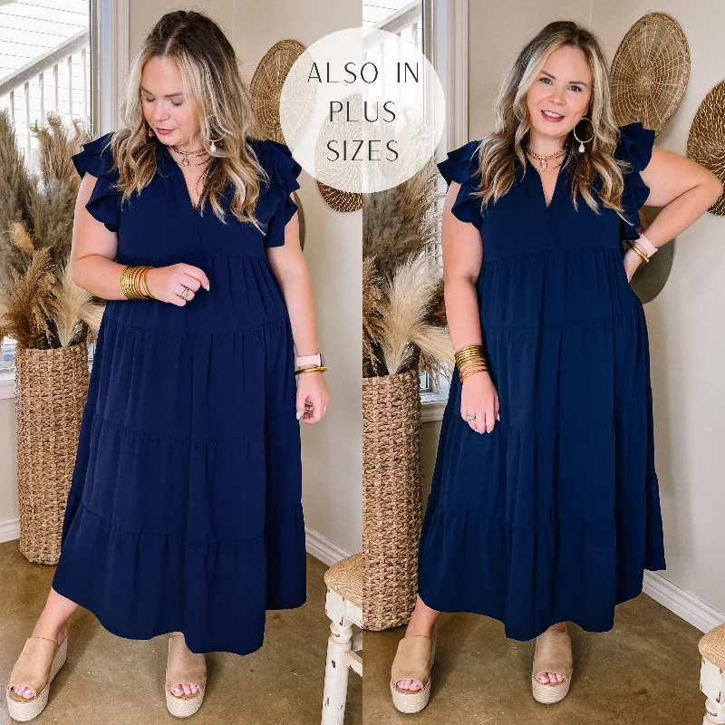 Empire Waist Women Dress to Accentuate the Bust and Conceal the Waist Empire Waist Women Dress to Accentuate the Bust and Conceal the Waist All Of A Sudden Tiered Midi Dress with Ruffle Cap Sleeves in Navy Blue Empire Waist Women Dress to Accentuate the Bust and Conceal the Waist Empire Waist Women Dress to Accentuate the Bust and Conceal the Waist All Of A Sudden Tiered Midi Dress with Ruffle Cap Sleeves in Navy Blue