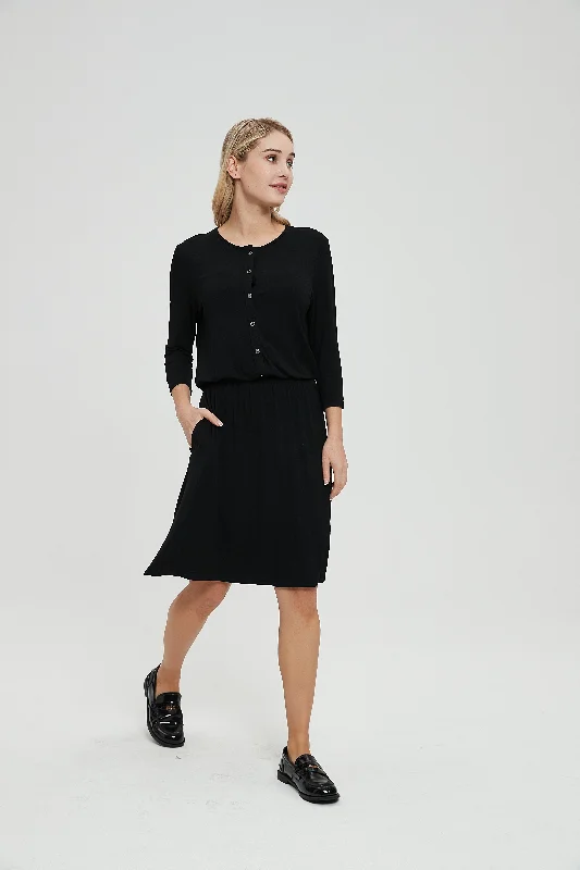 Long - Sleeve Women Dress in Velvet for a Luxurious Winter Look Long - Sleeve Women Dress in Velvet for a Luxurious Winter Look MM SMOCKED WAIST EVERYTHING DRESS 3/4 SLEEVES Long - Sleeve Women Dress in Velvet for a Luxurious Winter Look Long - Sleeve Women Dress in Velvet for a Luxurious Winter Look MM SMOCKED WAIST EVERYTHING DRESS 3/4 SLEEVES