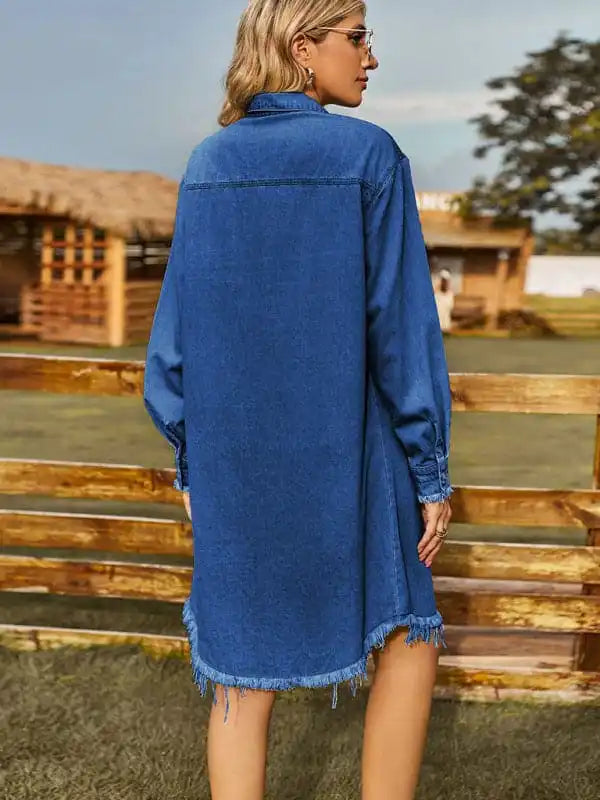 Off - the - Shoulder Women Dress for a Romantic and Feminine Look Off - the - Shoulder Women Dress for a Romantic and Feminine Look New Retro Washed Denim Loose Casual Long Sleeve Raw Edge Dress Off - the - Shoulder Women Dress for a Romantic and Feminine Look Off - the - Shoulder Women Dress for a Romantic and Feminine Look New Retro Washed Denim Loose Casual Long Sleeve Raw Edge Dress