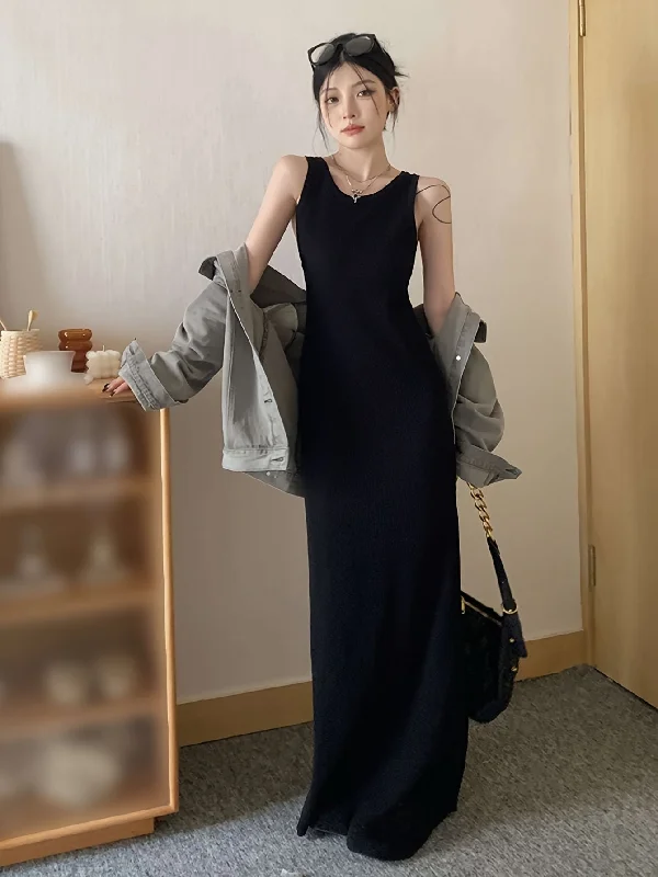 Wrap - Style Women Dress with Adjustable Fit for All Body Types Wrap - Style Women Dress with Adjustable Fit for All Body Types Solid Color Maxi Dress, Elegant Sleeveless Dress For Spring & Summer, Women's Clothing Wrap - Style Women Dress with Adjustable Fit for All Body Types Wrap - Style Women Dress with Adjustable Fit for All Body Types Solid Color Maxi Dress, Elegant Sleeveless Dress For Spring & Summer, Women's Clothing