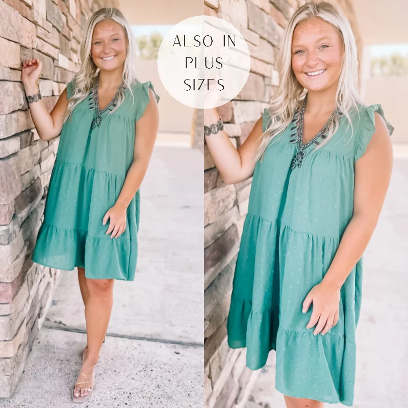Shift Women Dress with a Simple and Classic Design for Everyday Wear Shift Women Dress with a Simple and Classic Design for Everyday Wear Real Romance Swiss Dot Tiered Dress with Ruffle Cap Sleeves in Olive Green