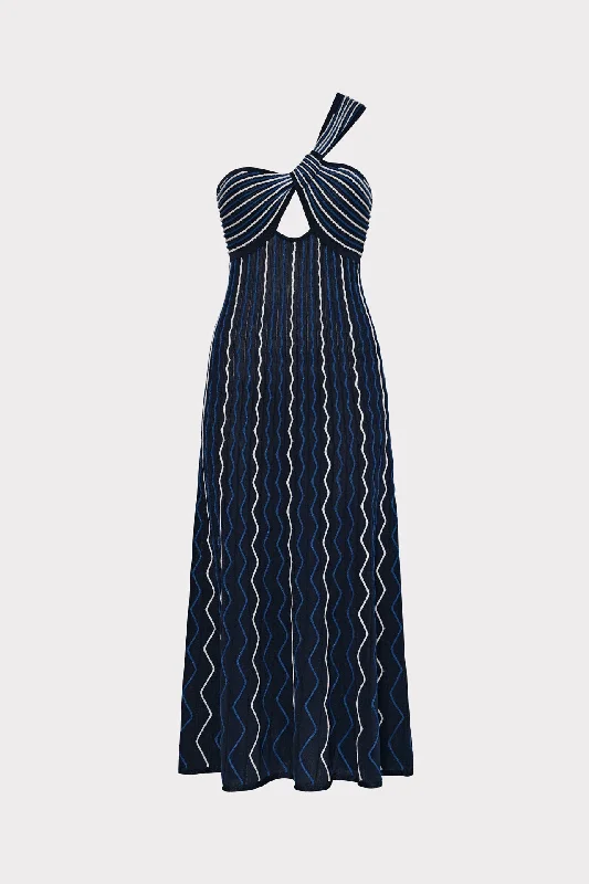 Midi dresses with ruffled sleeves for a more feminine and voluminous lookEmerson One Shoulder Knit Dress Midi dresses with ruffled sleeves for a more feminine and voluminous lookEmerson One Shoulder Knit Dress