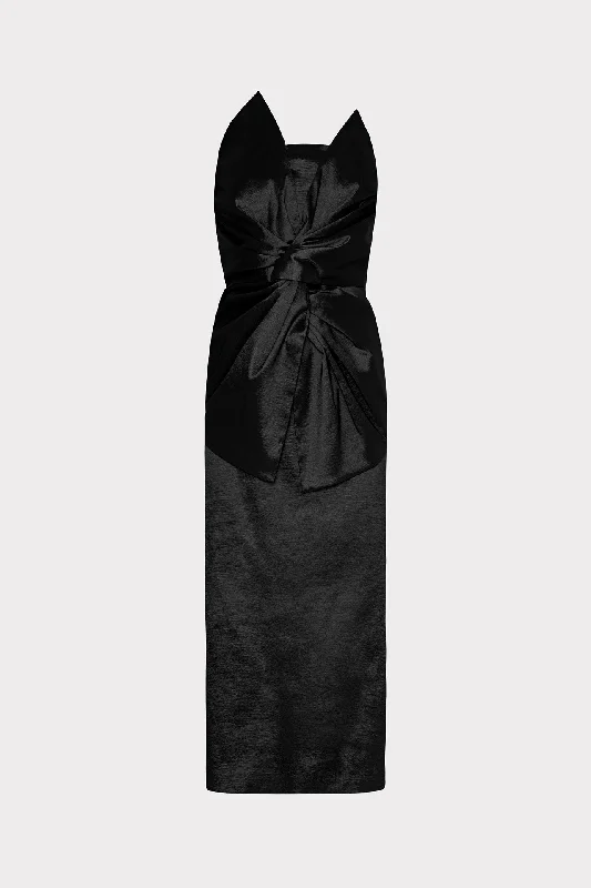 Sleeveless midi dresses with lace details for summer weddingsHarlow Bow Taffeta Strapless Dress Sleeveless midi dresses with lace details for summer weddingsHarlow Bow Taffeta Strapless Dress