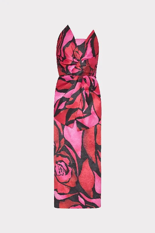 Midi dresses with embroidered accents for a unique and detailed designHarlow Dream Rose Strapless Taffeta Dress Midi dresses with embroidered accents for a unique and detailed designHarlow Dream Rose Strapless Taffeta Dress