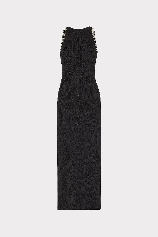 Midi dresses with ruched bodices for a feminine and fitted feelIzel Embellished Halter Knit Midi Dress Midi dresses with ruched bodices for a feminine and fitted feelIzel Embellished Halter Knit Midi Dress