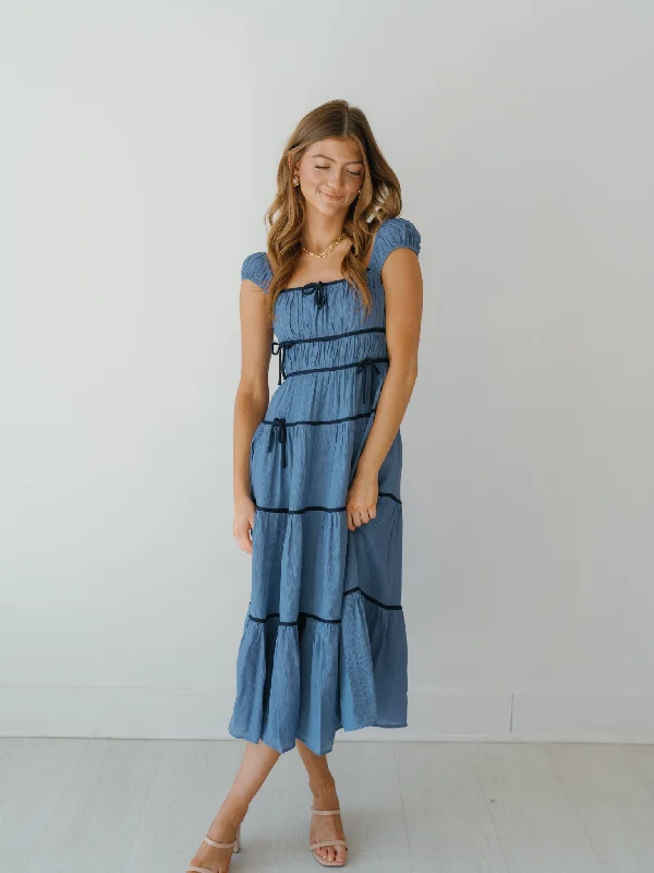 A - line midi dresses with floral prints for spring brunchesMonroe Dress
