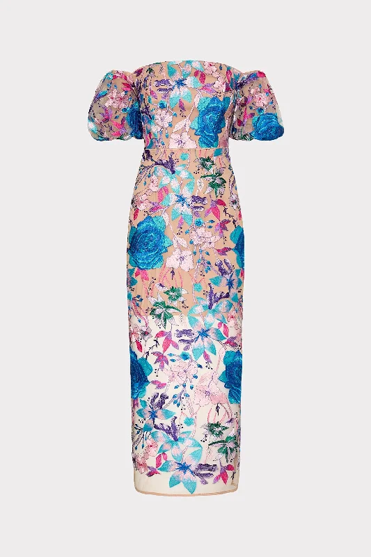 Midi dresses with belted waists to accentuate the figureNira Fall Floral Embroidered Dress Midi dresses with belted waists to accentuate the figureNira Fall Floral Embroidered Dress