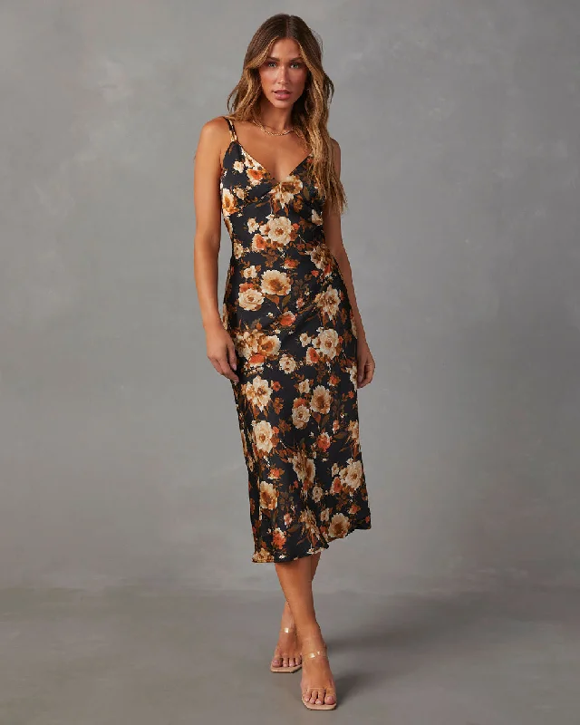 High - low midi dresses with geometric patterns for a modern partySweet Sunflower Satin Floral Midi Dress High - low midi dresses with geometric patterns for a modern partySweet Sunflower Satin Floral Midi Dress