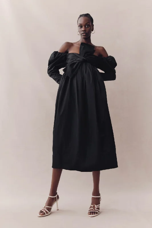 Midi dresses with ruffled bodices for a more pronounced feminine lookValentina Bow Midi Dress Midi dresses with ruffled bodices for a more pronounced feminine lookValentina Bow Midi Dress