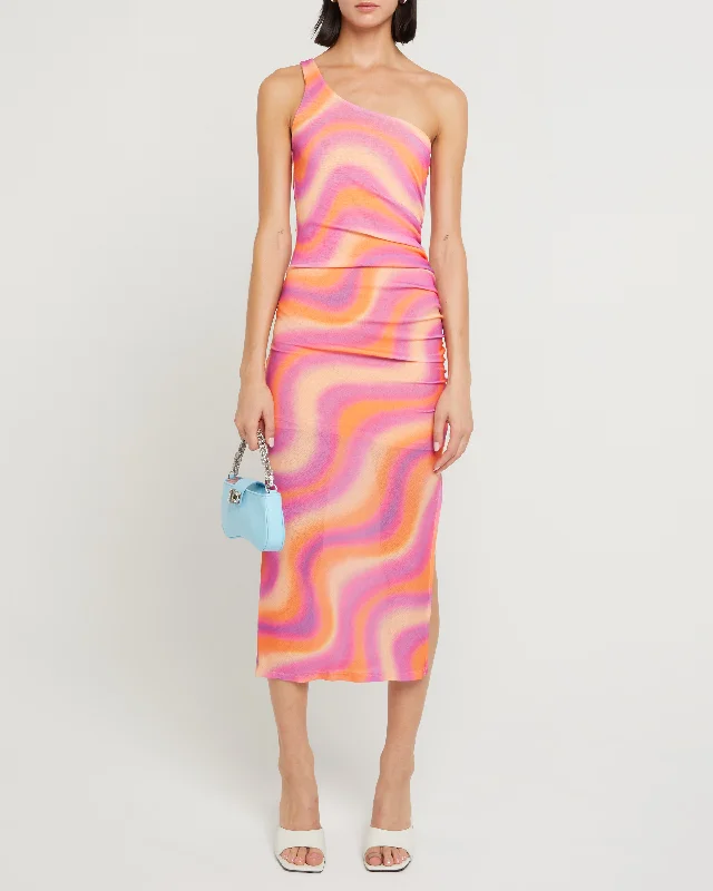 Midi dresses with lace - up fronts for a unique and adjustable styleYuri Dress